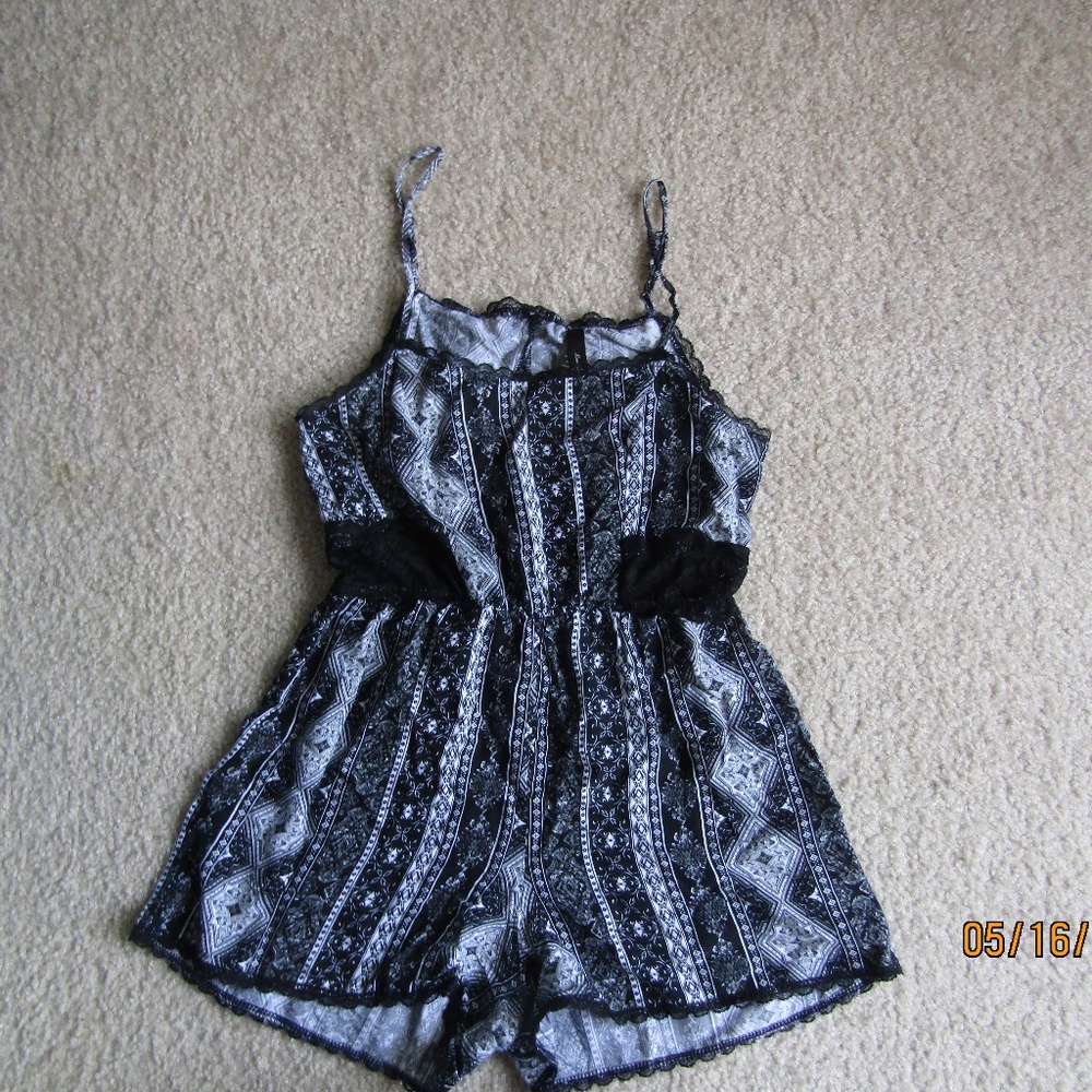 Zumiez Black Bandana Pattern Romper